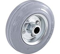 Wicke | Roue à bandage caoutchouc non tachant sur jante en tôle d'acier | roulement à rouleaux | Ø x largeur roues 80 x 25 mm