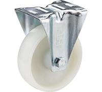 Wicke | Roue polyamide | chape en tôle d'acier | Ø x largeur roues 125 x 38 mm | roulette fixe | moyeu lisse