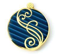 Wicked Badge à épingle avec logo Shiz bleu, taille unique, Zinc, Pas de gemme