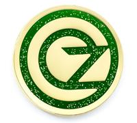 Wicked Badge à épingle Logo Oz vert émeraude Zinc taille unique sans gemme