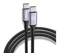 Wicked Chili 1 x Câble USB C 1 m, 100 W Câble de Charge USB-C vers USB C pour iPhone 17 16 15, Samsung Galaxy S24 S23 S22 MacBook Pro Air iPad Switch LG (10 GBps, Vidéo 4K@60Hz, DP Alt Mode, Fast