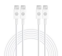 Wicked Chili 2X USB C vers USB-C Fast Charge Câble 1m / 3A / 20V / 60W, Compatible avec iPad Pro (2021/2020/2018), Air(2020), Switch, Universel, Remplacement du câble Original MUF72ZM/A, Blanc