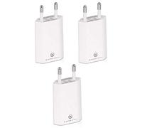 Wicked Chili 3X Pro Series Power Adapter Adaptateur USB Compatible avec Apple iPhone, Samsung Galaxy/Chargeur de téléphone Portable, Smartphone Power Plug (1A, 5V) Blanc