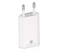 Wicked Chili Adaptateur Secteur USB Pro Series Ultra Slim Compatible avec Samsung Galaxy S20+, S10+, S10e, S9+, S9, A50, A30, M10, A7 (2018), J4 Core - Adaptateur de Charge pour la Prise (1A) Blanc