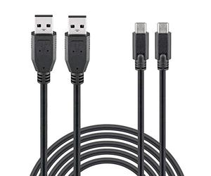 Wicked Chili Lot de 2 câbles de charge PS5-3 m - Rallonge USB-C - Câble de charge rapide pour Playstation 5 Dualsense, Switch Pro, Xbox Series X - Câble de manette Play & Charge (300 cm)