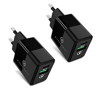 Wicked Chili Lot de 2 Chargeur USB Double 20W avec Port USB-A et USB-C, Fast Charge Adapter Bundle, Universal Compatible avec iPhone 14, 13, 12, 11 (Pro, Max, Plus, Mini), Samsung et MagSafe