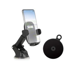 Wicked Chili Support de téléphone Portable pour Voiture Pare-Brise avec Plaque d'adaptation pour Tableau de Bord Compatible avec Apple iPhone 15, 14, 13, Samsung Galaxy A13, A14, A34, A53, S22