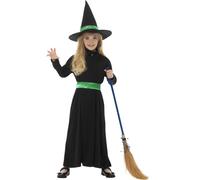 Wicked Costume Sorcière + Chapeau Halloween Filles Enfants Déguisement S-L