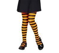 Wicked Costumes Collants rayés noirs et oranges pour enfants - Taille S (4-6 ans)