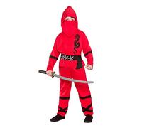 Wicked Costumes Déguisement de ninja pour garçon Rouge Taille L 8-10 ans