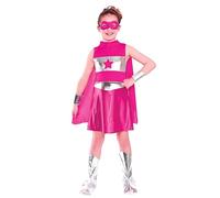 Wicked Costumes Déguisement de super héros rose pour fille Taille M 5-7 ans
