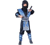 Wicked Costumes Déguisement Ninja Warlord pour garçon Bleu/noir Taille L 8-10 ans