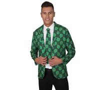 Wicked Costumes Déguisement pour homme avec veste et cravate Motif trèfle irlandais Taille L