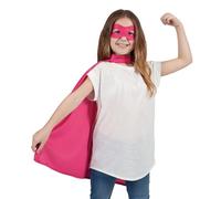 Wicked Costumes Déguisement unisexe pour enfant Cape et masque de super-héros Rose Taille unique 6-10 ans