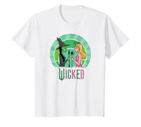 Wicked Glinda & Elphaba Sketched T-Shirt, Enfant, Blanc, 4 Ans