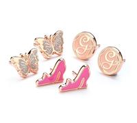 Wicked Glinda Lot de 3 boucles d'oreilles à tige - Papillon, chaussures de Glinda et Glinda « G », taille unique, Zinc, Pas de gemme