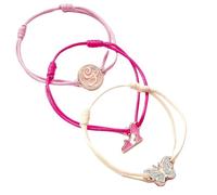 WICKED Glinda Lot de 3 bracelets d'amitié avec épingle Blanc et or rose, taille unique, Alliage de zinc : 93 % zinc + 3 % cuivre + 4 % aluminium, Pas de gemme