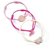 WICKED Glinda Lot de 3 bracelets d'amitié avec épingle Blanc et or rose, taille unique, Alliage de zinc : 93 % zinc + 3 % cuivre + 4 % aluminium, Pas de gemme