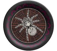 Wicked Hauntings Spider Lot de 20 assiettes rondes en carton Noir 17,1 cm