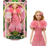 Wicked Mattel Poupée Glinda chantante avec articulations, habillages et Accessoires Amovibles tirés du Film, Chante 'Popular', JLG49