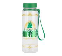 Wicked Paladone Bouteille d'eau avec sangle - Bouteille sous licence officielle Disney feuille d'or et paillettes vertes anti-fuite avec poignée de transport, cadeau pour les fans de musique 650 ml