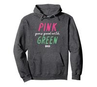 Wicked Pink Goes Good with Green Sweat à Capuche, Unisexe pour Adultes, Chiné Foncé, S