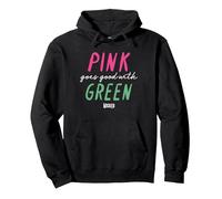 Wicked Pink Goes Good with Green Sweat à Capuche, Unisexe pour Adultes, Noir, S
