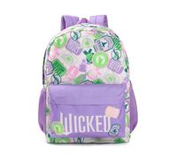 Wicked Sac à dos violet à imprimé graphique pour fille | Cartable zippé pour transporter les livres | Design iconique pour la rentrée | Produits dérivés de films pour enfants | Produits dérivés
