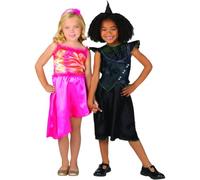 Wicked - Tenue de Déguisement Glinda & Elphaba pour Filles - Taille 4-6 Ans