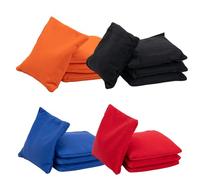 Wicked Wood Games Sacs Cornhole - Conforme officielle ACO - Rempli de granulés - Orange/noir/bleu/rouge