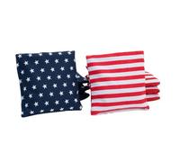 Wicked Wood Games Sacs Officiels de Cornhole - 2x4 Sacs à granulés - Licence ACL - Orange & Noir (Stars & Stripes)
