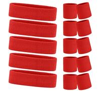 WickedFun® Crazy Chick Lot de 5 bandeaux et bracelets pour femme Rouge fluo
