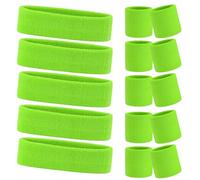 WickedFun® Crazy Chick Lot de 5 bandeaux et bracelets pour femme Vert fluo