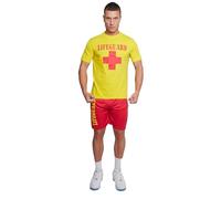 WickedFun Men's Lifeguard Men's Beach Costume, Top and Shorts, Life Guard, Serious Fun Fancy Dress Costume (Small)