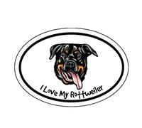 WickedGoodz Autocollant en vinyle « I Love My Rottweiler » - Pour ordinateur portable, fenêtre, voiture, camion