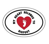WickedGoodz Autocollant Ovale avec Inscription « My Heart Belongs to Bigfoot »