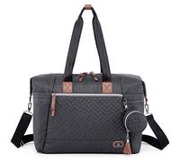 Wickeltasche - Dikaslon Große Windeltaschen für Mama und Papa - stilvolle Reisetasche mit Schnullerhalter und Wickelauflage ?Dunkelgrau?
