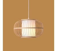 Wicker Rattan Lantern Light Fixture Hanging Ceiling Lamp Hand Woven Bamboo Rustic Pendant Lighting Large Boho Coastal Chandelier for Bedroom Dining Room Kitchen Island Farmhouse