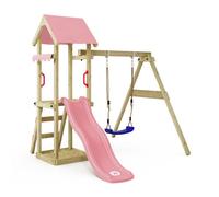 WICKEY Aire de jeux avec toboggan TinyWave rose pastel