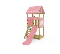 WICKEY Aire de jeux avec toboggan Wickey DinkyHouse rose pastel