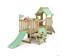 Tour de jeux WICKEY My First Playground 1 pour tout-petits avec toboggan vert pastel et table de pique-nique - 10 ans de garantie*