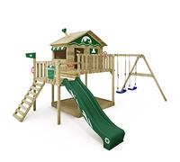 Aire de jeux Portique bois Smart Coast avec balançoire et toboggan vert WICKEY