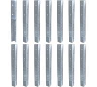 WICKEY Ancrage de sol Ancrage angulaire SolidLock 14 pcs. pour tour de jeux & balançoire, ancrage, ancrage de poteau pour échafaudage à grimper & clôture de jardin