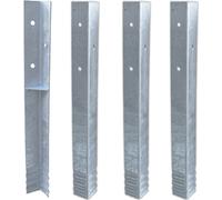 WICKEY Ancrage de sol Ancrage angulaire SolidLock 4 pièces pour tour de jeux & balançoire, ancrage, ancrage de poteau pour échafaudage à grimper & clôture de jardin