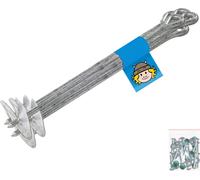 WICKEY Ancrage de sol Kit d'ancrage Wickey QuickLock 6 pièces & voile de protection contre les mauvaises herbes 250 x 250 cm
