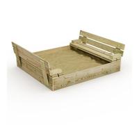 Wickey Bac à Sable avec Banc Flip - Design Compact 110cm, Bois de Qualité, Couvercle Convertible, Sécurité et Confort pour Enfants, Idéal pour Jeux de Jardin