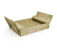 WICKEY Bac à sable Flippey 110x165cm Jardin Enfants Bac à sable Aire de jeux avec banc et couvercle rabattable