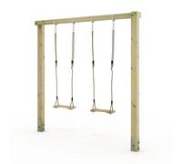 WICKEY Balancelle Aero Star en bois carré, avec 2 sièges de balançoire