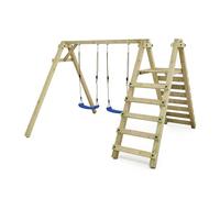 WICKEY Balançoire Double avec Estrade Smart Up Portique de balançoire Balançoire en Bois pour Enfants