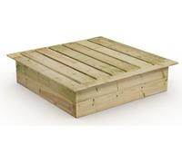 WICKEY King Kong 120 x 120 cm Bac à sable avec couvercle Bac à sable avec banc Jardin Enfants